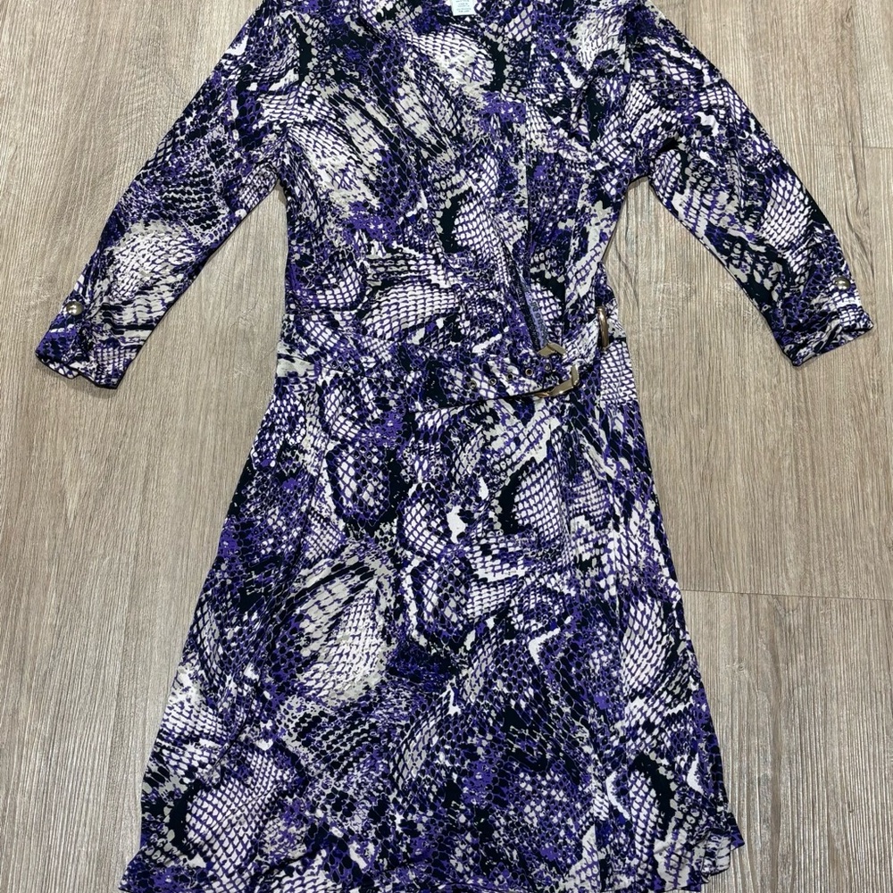 Cache Purple and Black Patterned Dress
